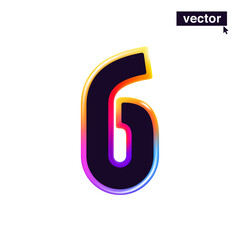 6 logo. Number six in vivid neon line style. Rainbow gradient icon for Sale banner. Colorful vector emblem for Special Price design, Discount Offer labels, Coupon Template, futuristic identity etc.