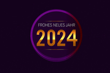 Frohes Neues Jahr und Zahl 2024