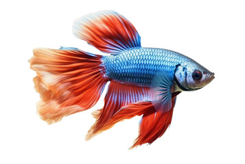 beautiful colorful betta fish isolated transparent background. generative ai