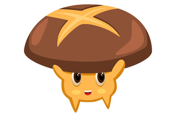 Cute Mushroom Design Character Illustration