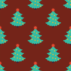 Christmas seamless pattern. New year texture for print, wrapping paper, design, fabric, decor, gift. Trendy modern holiday print.Vector illustration