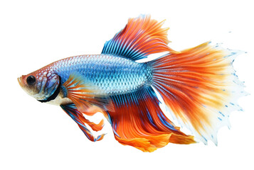 beautiful colorful betta fish isolated transparent background. generative ai