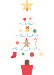 Fototapeta premium white christmas tree with ornaments
