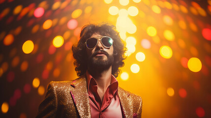 Retro disco style man in sunglasses