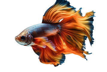 Fototapeta premium beautiful colorful betta fish isolated transparent background. generative ai