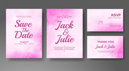 Wedding invitation with abstract watercolor background