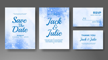 Wedding invitation with abstract watercolor background