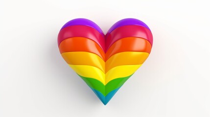 LGBT heart in rainbow colors. Diversity and equal rights. White background.