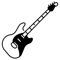 Electric Guitar Icon - obrazy, fototapety, plakaty