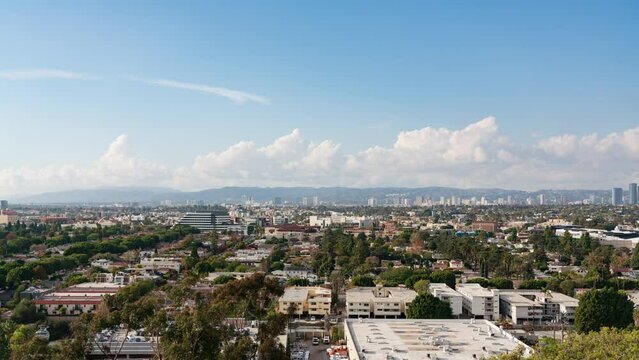 Los Angeles Century City and Westwood Skyline 35mm from Culver City Time Lapse California USA