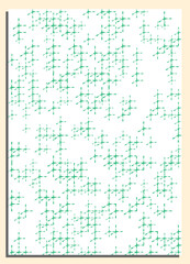 Vertical white abstract background with Green geometric structure, cover, title page of presentation, report, album in A4 format. Template layout for design of printed products. Vector banner