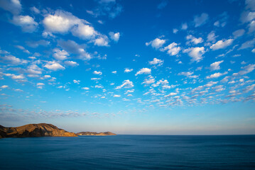 Fototapeta na wymiar Panoramic bird's-eye view of the Quiet bay in the Crimea
