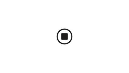 4k transparent stop button for media player, online media player button icon - obrazy, fototapety, plakaty