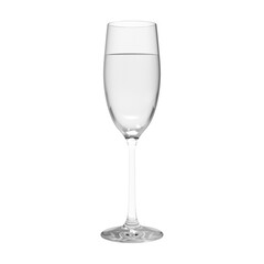 Glass of water isolated no background.