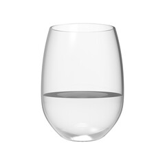 Glass of water isolated no background.