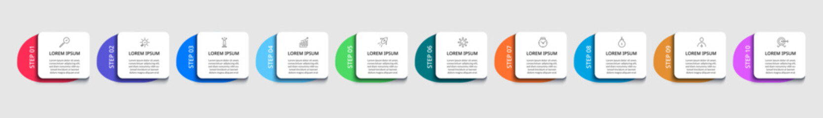 Obraz premium Vector Infographic design business template with icons and 10 options or steps. square design or diagram