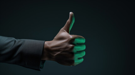 Thumb up image on neutral background