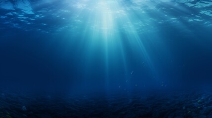 Fototapeta na wymiar Deep ocean blue background, conveying depth and sophistication for professional slides.