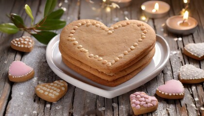 Obraz na płótnie Canvas Sweetheart Treat: Heart-Shaped Cake for Valentine's Day