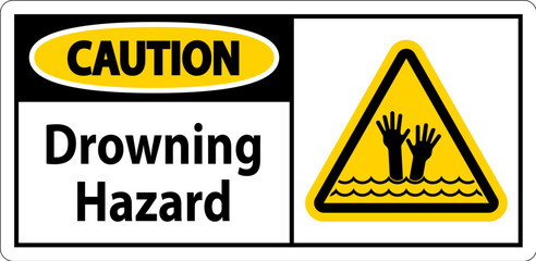 Beach Safety Sign Caution - Drowning Hazard