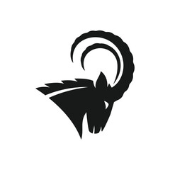 goat head logo vector icon illustration - obrazy, fototapety, plakaty