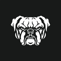 bull dog logo vector icon illustration