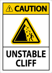 Water Safety Sign, Caution - Unstable Cliff