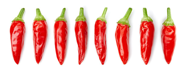 Hot chili  peppers isolated on white background
