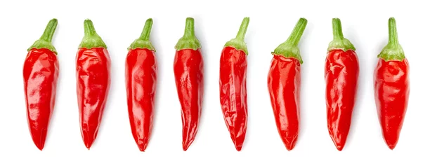 Keuken spatwand met foto Hot chili  peppers isolated on white background © Maks Narodenko