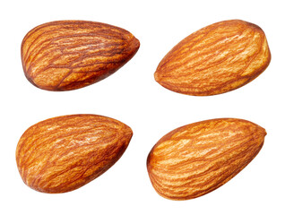 Almond fruits nut isolated on white background