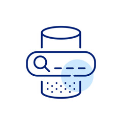 Internet search using personal assistant speaker. Pixel perfect, editable stroke icon