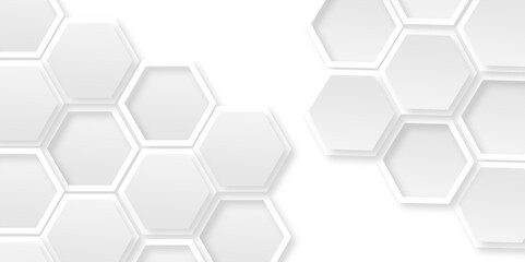 Abstract background with hexagon, modern abstract vector polygonal pattern. Futuristic abstract honeycomb technology white background. Luxury white hexagon pattern.