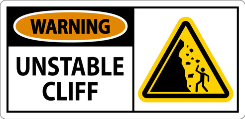 Water Safety Sign, Warning - Unstable Cliff