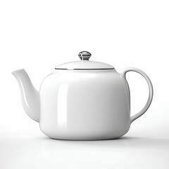 Fototapeta premium Modern Ceramic Teapot Isolated on White Background. Generative ai