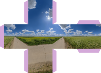 field path track 360° x 180° cube vr environment with gaps