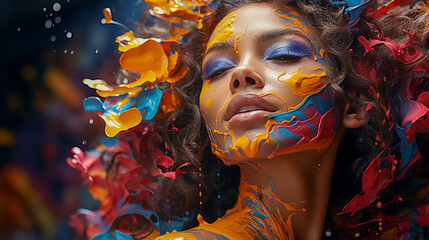 portrait of a woman with bodypainting