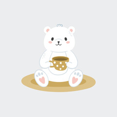 Baby bear nursery print in boho style