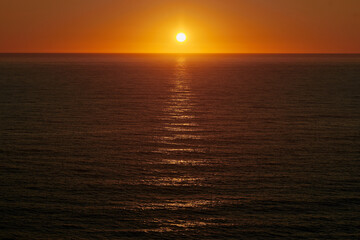 sunset on the sea horizon