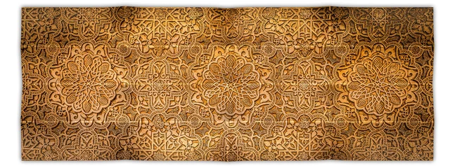 Foto op Plexiglas Creative picture of arabic background. Beige arab geometric decoration - vintage retro design © Paolo Gallo