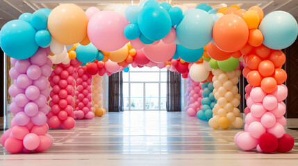 Colorful balloons decoration - obrazy, fototapety, plakaty