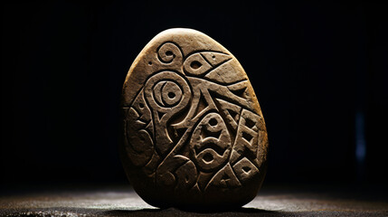 An ancient stone with an intricate design