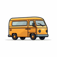 DELIVERY VAN in cartoon, doodle style. Isolated 2d vector illustration in logo, icon, sketch style, Eps 10. AI Generative