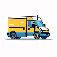 Fototapeta na wymiar DELIVERY VAN in cartoon, doodle style. Isolated 2d vector illustration in logo, icon, sketch style, Eps 10. AI Generative