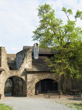 Helfstyn, castle ruins. Entrance to the third courtyard. Czechia. Helfstyn, castle ruins. Entrance to the third courtyard. Czechia. 