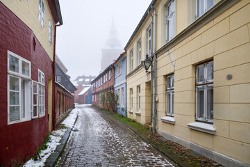 Fototapeta na wymiar Lüneburger Altstadt beim Kalkberg winterlich