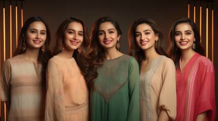 Pakistani women in there tradition clothes - obrazy, fototapety, plakaty