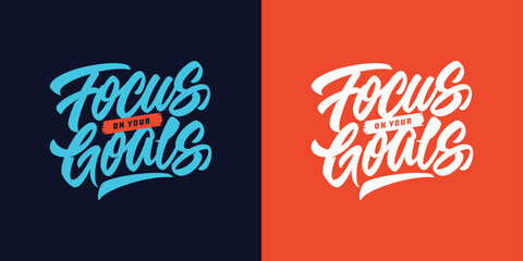 focus on your goals tipografi design for clothing and apparel - obrazy, fototapety, plakaty