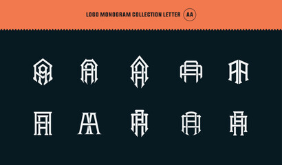 Monogram Collection Letter AA with sport, classic, interlock, minimalist for clothing, apparel, baseball, football
