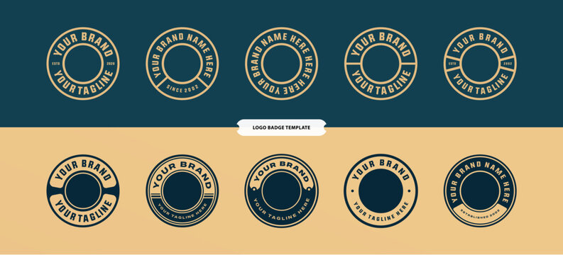 logo badge template with circle layout with text editable for clothing, sport, and apparel