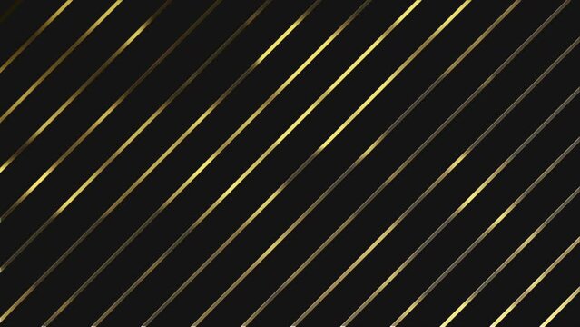 Abstract Golden Geometric Lines Animated Background. 4k Elegant Seamless Looped Golden Lines Animation on Black Background.	